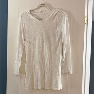 Women's White Hooded Swim Coverup - Lightweight Beach Tunic